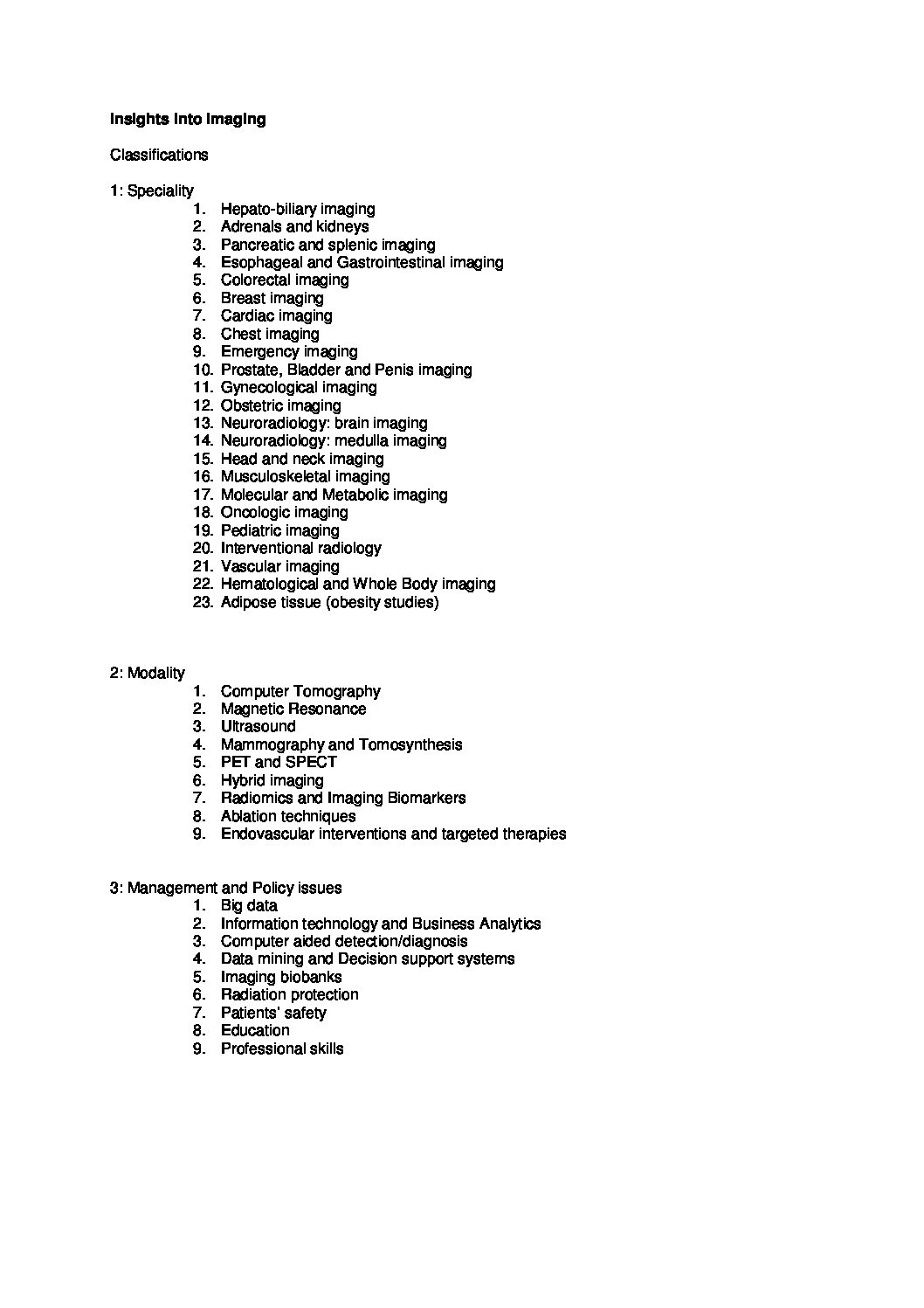 Classifications Updated November 2018